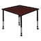 Regency Square Mobile Tables, 36 W, 36 L, 23-34 H, Wood, Metal, Mahogany TB3636MHAPCBK - alternate 1